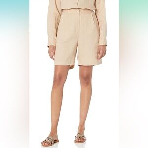 NWT The Drop Women's Standard Millie Loose-fit Pleated Long Linen Walk Short
